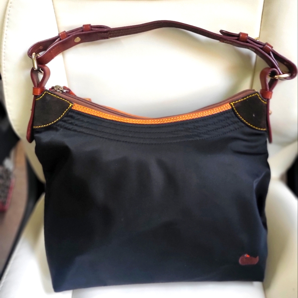 Dooney & Bourke Black Nylon Hobo Shoulder Handbag